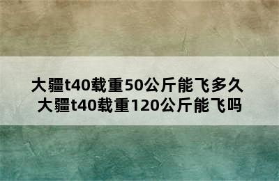 大疆t40载重50公斤能飞多久 大疆t40载重120公斤能飞吗